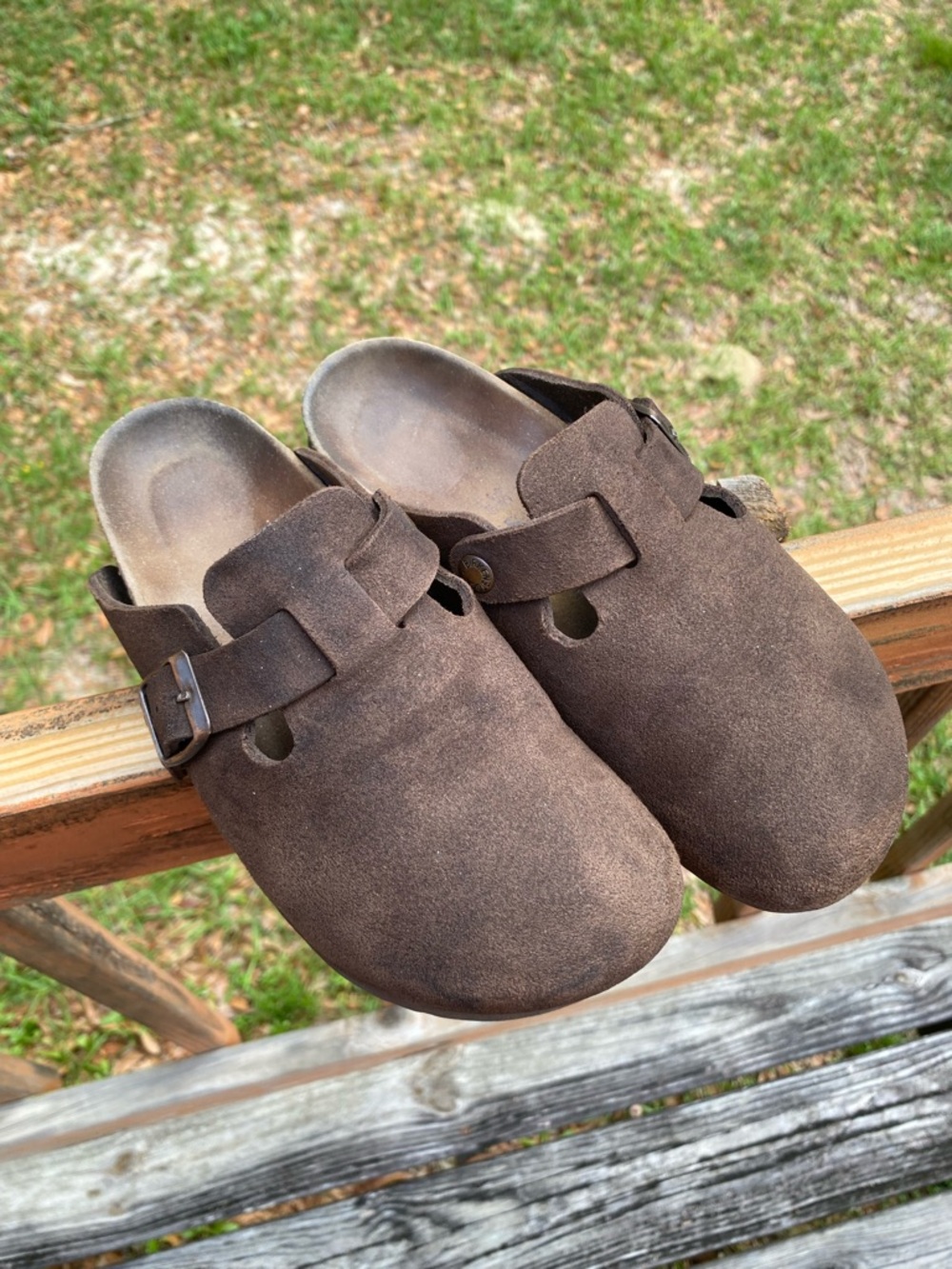 Birkenstock Boston Clogs Mocha Brown Suede Size 38